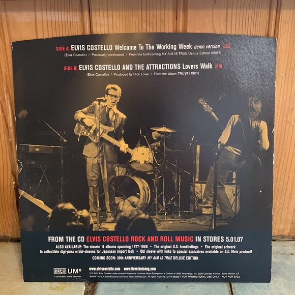 Elvis Costello-Welcome to the Working Week /Lovers Walk Demo 45 - Picture 2 of 5